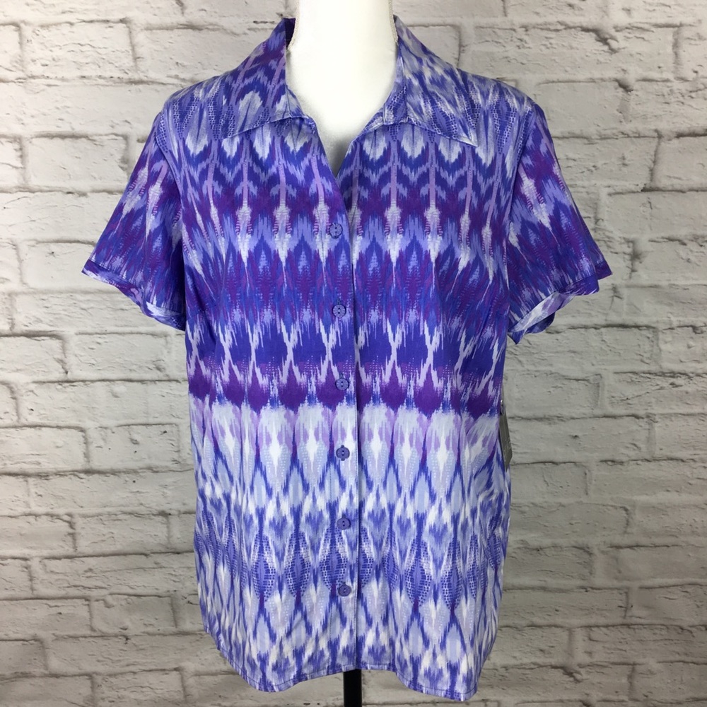 Erika button down purple large NWT B08